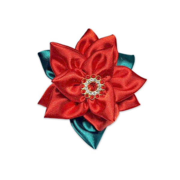Hårpynt Poinsettia , 7x7cm, håndlaget  - 241224